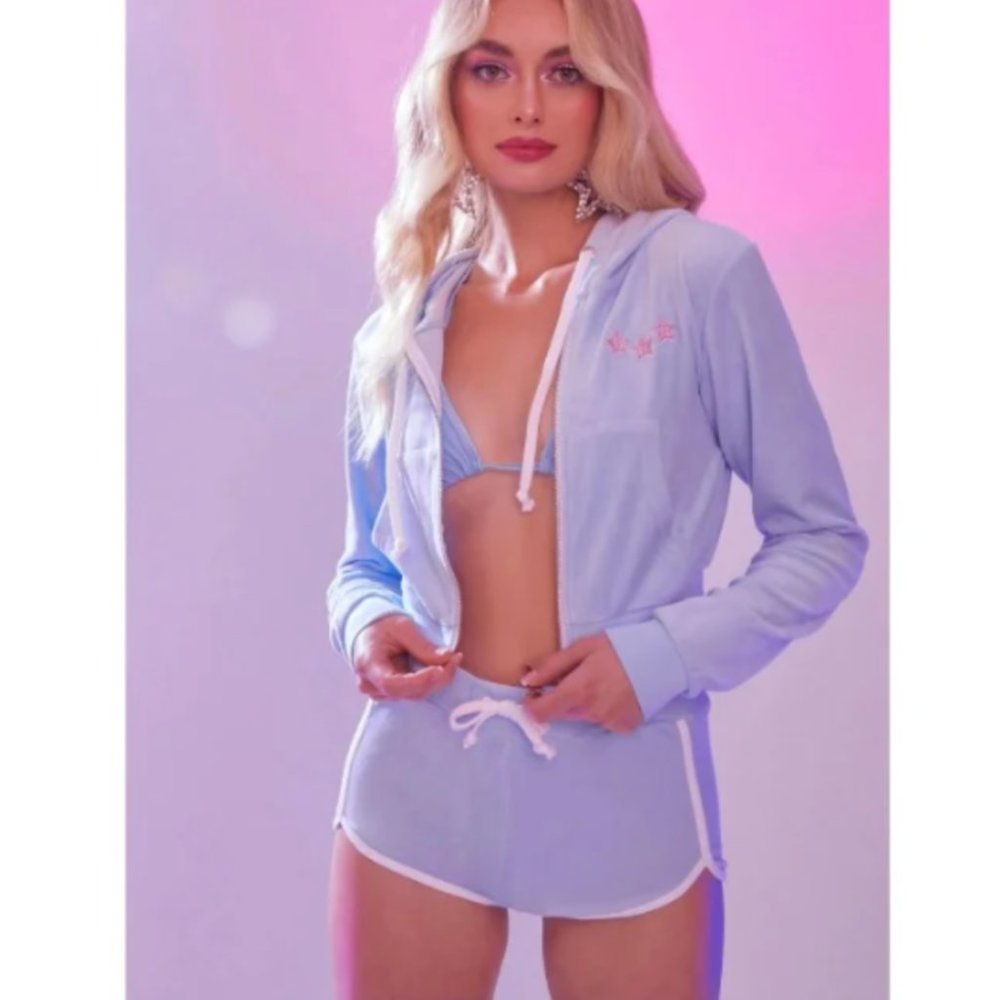 Sugar Thrillz Dolls Kill MINDSET CHANGER VELOUR HOODIE Size Small New with tags